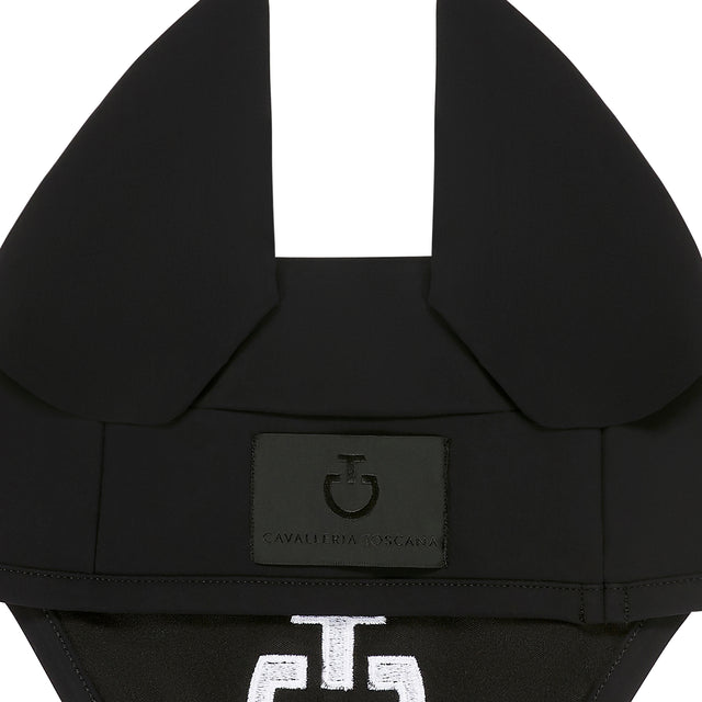 Orejera Lightweight Negra con Logo Blanco