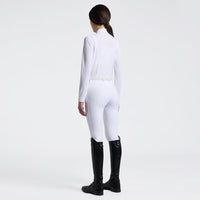 Blusa Concurso Mujer Perforated Manga Larga Blanca