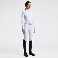 Blusa Concurso Mujer Perforated Manga Larga Blanca