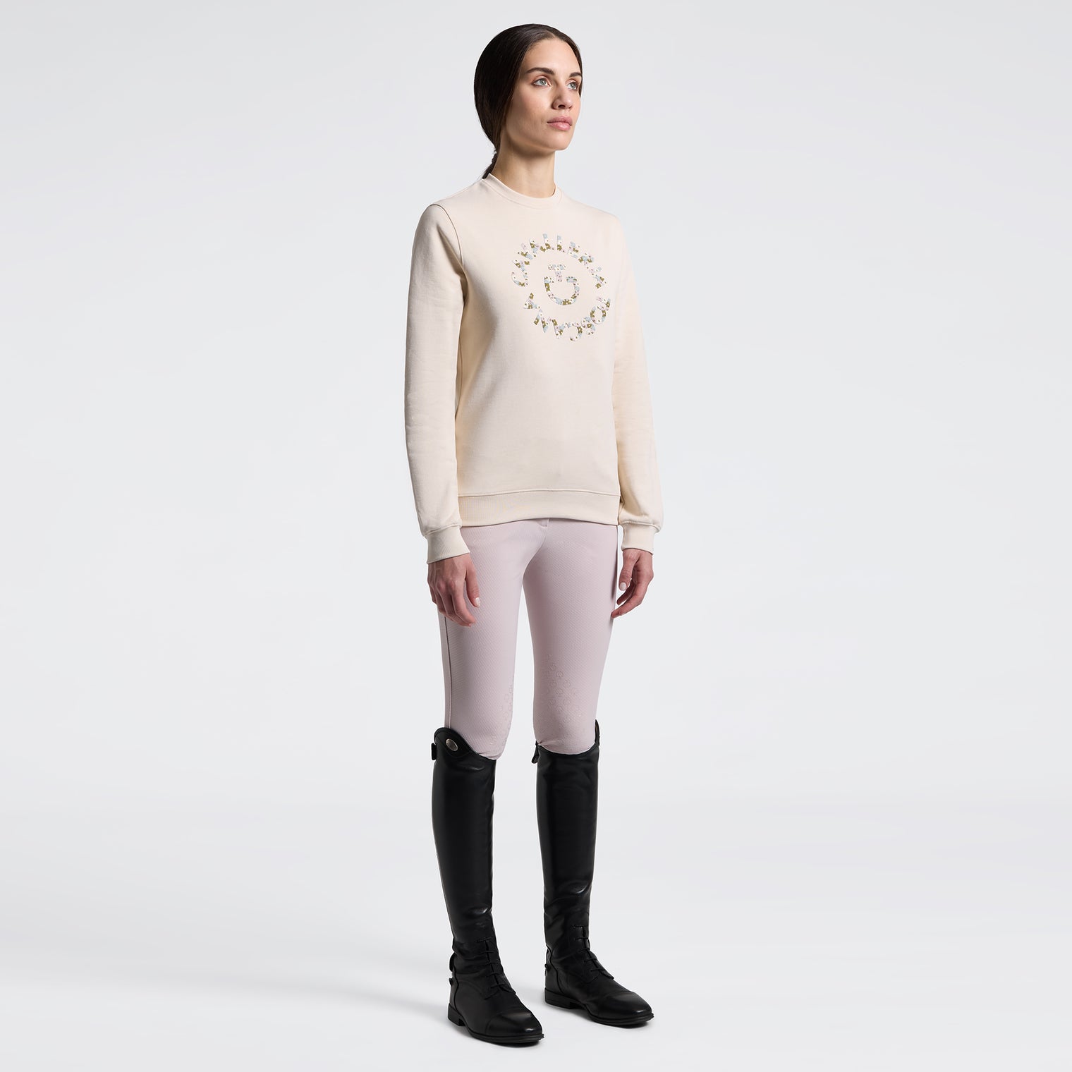 Polerón Mujer Beige Floral